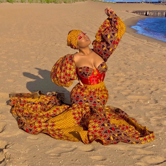 Custom African Print Gown - Picture 2 of 4